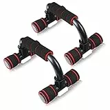 flintronic Push Up Bar, Pushup Stand, Push Up Maniglie con Impugnatura Imbottita in Schiuma, Struttura Antiscivolo Robusta Barre Push Up per Uomini e Donne Palestra Esercizi Fitness(1 Paio Rosso)