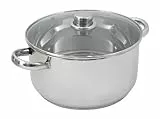 Crealys 502.388 pentola diametro 10 litri / 28 centimetri, con coperchio in vetro, acciaio inossidabile