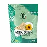 Proteine dei Semi di Girasole in Polvere Biologiche e Crude - 500g. Proteine Bio Vegetali e Vegane Senza Lattosio e Glutine. Organic and Vegan Protein Powder. Fonte di Aminoacidi e Fibre.