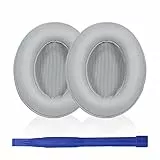 Aiivioll- Cuscinetti auricolari di ricambio in pelle PU, compatibile con Beats by Dr.Dre Studio 2.0 Studio 3 B0500 B0501, con cavo wireless Over-Ear (grigio chiaro)