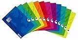 Quaderno Oxford con copertina in plastica, confezione da 10 pezzi, formato A4, 48 fogli, 1 rigatura orizzontale.
