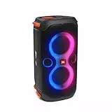 JBL PartyBox 110 Speaker Wireless Bluetooth Portatile con Effetti di Luce, Cassa Altoparlante Impermeabile IPX4 per Feste, Ingresso per Microfono e Chitarra, USB, fino a 12 h di Autonomia, Nero