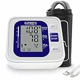 GPZON Misuratore di Pressione Braccio bracciale Macchina per polsini BP,Accurato kit automatico per alta pressione sanguigna con polsino largo 22-40 cm