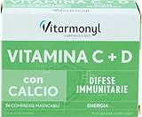 Vitamina C + D | Combinazione di Vitamina C e D in un'unica compressa | Integratore alimentare multivitaminico in compresse | Rinforza le difese immunitarie e riduce stanchezza e affaticamento