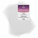 Tritart - Carta da Lucido A4-125 Fogli 100g/m2 - Carta Liscia, Translucida e Stampabile da Disegno - Fogli da Disegno A4 per Modellismo, Artisti, Decoupage