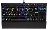 Corsair Gaming K70 Rapidfire Tastiera meccanica con retroilluminazione rossa e tasti azzuro, QWERTY spagnolo, Nero [Spagna]