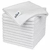 MR.SIGA Panni per la Pulizia in Microfibra, Panni Multiuso in Microfibra, Panni per la Pulizia Senza Striature, Confezione da 12, Bianco, Dimensioni 32 x 32 cm
