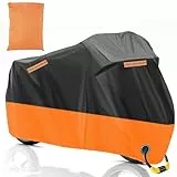 Telo di copertura per moto da esterni, resistente all'inverno, XXL, 210D, impermeabile, con foro della chiave e nastro adesivo riflettente, per ciclomotori, moto, estate, protegge dai raggi UV,