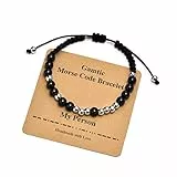 Gamtic Bracciale Uomo Donna Amicizia Acciaio: Bracciali Codice Morse Intrecciato Regalo per Fidanzata Amico Mamma Papà Ragazze Ragazzi per il Compleanno San Valentino Natale per lui e lei