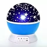 Proiettore Stelle Soffitto, Luce Notturna Bambini Con 8 Colori Luci & 360° Rotazione, Luce Notte per Bambini, Neonati, Compleanno, Vivai (BLU)