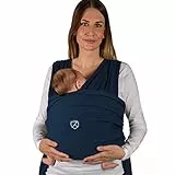 Koala Babycare Fascia neonato porta bebè - Cuddle Band 2.0 Ancora più Resistente – Fascia per neonati in cotone organico testata fino a 15 kg - Facilmente Regolabile e Unisex - Blu