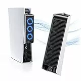 KIWIHOME Ventola di Raffreddamento per PS5, Ventola per PS5 con Luce LED, Ventola di Raffreddamento Silenziosa Aggiornata con 3 Ventole e Controller porta USB per PS5 Console (Bianco)