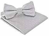 BomGuard Papillon Uomo argento + fazzoletto da taschino argento