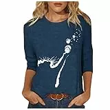 Top da donna a maniche lunghe, con stampa di gatti, girocollo, casual, a maniche lunghe, per primavera, autunno, comoda, casual, maglietta casual, oversize, Blu, XL