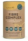 Complesso di Fibre con Inulina, Semi di Lino e Guscio di Psyllium - Alto Contenuto di Proteine e Zero Zucchero - Prodotto nel Regno Unito da Nutravita, 200 pezzi
