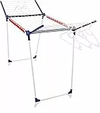 Leifheit Pegasus 200 Solid Stendibiancheria con accessori, Stendino allungabile 20m spazio totale, stendibiancheria estensibile con grucce e supporti [Amazon Exclusive]