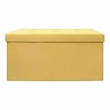 The Home Deco Factory Panca Petto, Poliestere, Giallo, 76,50 x 37,50 x 37,50 cm