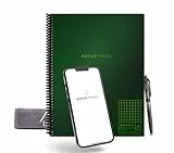 Rocketbook Matrix Graph Notebook - Eco-Friendly Reusable Notebook with 1 Pilot Frixion Pen & 1 Microfiber Cloth Included - Green, Letter Size