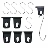 Nothers Zhioudz 5 Pezzi Ganci per Tende da Campeggio,Accessori per Tende da Sole,Ganci per Listelli Tende,Ganci a S con Cremagliera Perforata del Gancio per Camper, Roulotte, Campeggio