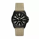 Fossil Orologio Bronson da uomo, movimento al quarzo, cassa in acciaio inossidabile nero da 40 mm e cinturino in nylon, FS5917