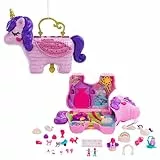 Polly Pocket- Unicorno Magiche Sorprese Playset Con Micro Bambole Polly E Lila, Accessori Giocattolo Per Bambini 4+Anni, Multicolore, GVL88