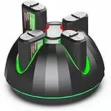 Jelava 4 batterie per controller Xbox da 1300 mAh, compatibili con controller Xbox Series X/Xbox Series S/Xbox One/Xbox One S/X/Elite, kit batteria ricaricabile con stazione a 4 slot e cavo di tipo C