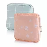 2 Pezzi Assorbenti Borsa Ragazza Organizer per Assorbenti Igienici Portamonete Portatile Portamonete Organizer per Salvaslip con Cerniera 5,18x5,18 Pollici Tasca per Assorbenti Igienici