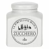La Porcellana Bianca - Contenitore per Zucchero Rivestito in Confezione Regalo, Nylon/A - Conserva, Barattoli e Contenitori - Barattoli Cucina - Porcellana - 1100 CC; 11,5x11,5xh14,5 cm