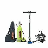 SMACO Mini Scuba Tank 1L Bombola da Immersione Fornisce 15-20 Minuti Respirazione per Immersioni in Acque Poco Profonde Kit da Sub per Lavoro Subacqueo/Come Aria di Riserva, Pacchetto C (Verde)