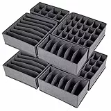 Yucch Set di 8 Organizer per cassetti,Armadio Divisori Pieghevole Storage Box Cassetto Organizzator Usato per Biancheria Intima,Reggiseni,Calze,Cravatte (Grigio)