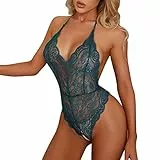 Kwatieh Lingerie Sexy Hot per Sesso Aperto sotto Donna Curvy Pizzo Aperta íNtima Body Aperti Trasparente Erotico Estremo Erotica Hard Babydoll, Camicie da Notte E Négligé 0330-1810 Verde S
