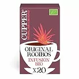 CUPPER Infuso Biologico Rooibos, Antiossidanti, Rinfrescante e Gustoso Senza Teina, Senza Caffeina, Ingredienti da Agricoltura Biologica, Filtri 100% Biodegradabili, Confezione da 20 Bustine