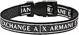 Armani Exchange Bracciale Da Uomo, Lunghezza Interna: 160-230mm / Fibbia: 24X20X7mm Bracciale In Tessuto Nero, AXG0082040