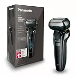Panasonic Rasoio Premium ES-LV6Q con 5 lame, rasoio a secco e a umido con testina flessibile 3D e rifinitore per barba pieghevole.