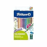 Pelikan, Matite Grafite, Silverino, 12 Colori, Legno- Jumbo, Forma Triangolare Ergonomica, Antiscivolo, Impugnatura Matita Bambini, Prodotto in Germania