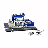 Matchbox - Centrale di Polizia Playset, con 1 elicottero Matchbox e 1 auto della polizia Ford Matchbox, con luci e suoni, Giocattolo e regalo per Bambini 3+ Anni, HHW22