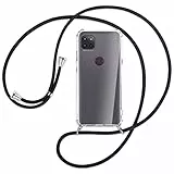 mtb more energy® Collana Smartphone per Motorola Moto G 5G (6.7'') - Nero - Custodia indossabile per Collo - Cover a Tracolla con cordina