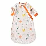 Balipig Bambino Sacco Nanna 0.5 Tog Estate Pigiama Manica Staccabile Cotone Sacco a Pelo Bambini 6-18 Mesi