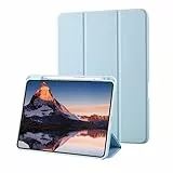 Custodia per iPad Pro 11 2022/2021/2020, iPad Pro 11 generazione con portapenne [protezione completa del corpo + ricarica per Apple 2° matita e spegnimento automatico], Azzurro