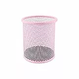 LEVIATAN Portapenne in Metallo | Portapenne Rotondo in Metallo | Mesh Multifunzione per Penna a Sfera Ø 91 mm | Rosa Cipria