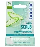 Labello Scrub Idratante Aloe Vera 5.50 ml, Scrub Labbra con particelle esfolianti, aloe vera bio e vitamina E, Scrub labbra esfoliante senza oli minerali e microplastiche