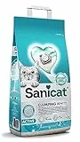 Sanicat - Lettiera per gatti agglomerante bianca al Sapone di Marsiglia | A base di minerali naturali per garantire il controllo dei cattivi odori | Assorbe l'umidità | Formato da 10 L