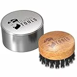 ✮ BARBER TOOLS ✮ Spazzola da barba tondo con la sua scatola in metallo