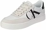 Calvin Klein Classic Cupsole Laceup Mix Lth, Sneaker Donna, Bianco Bianco Cremoso Bianco Nero, 38 EU