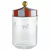 Alessi Circus MW30/100 - Barattolo Ermetico di Design, in Vetro Serigrafato con Coperchio in Banda Stagnata, 100 cl