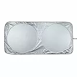 Amazon Basics - Parasole per parabrezza anteriore, pieghevole, riflettente, protezione dai raggi UV, 150 cm x 69 cm, 0,1 mm di spessore