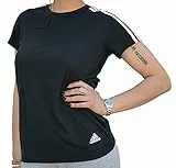 adidas Ess 3S Slim Tee Maglieria Sportiva, Donna, Nero (Black/Haze Coral Black/Haze Coral), 36 (Taglia Produttore:XS)