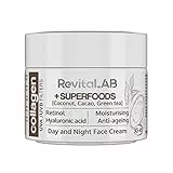 RevitaLAB Day and Night Collagen Anti-Aging Moisturiser Enriched with Hyaluronic Acid, Superfoods, Vitamins and a UVA/UVB Filter for Ages 30 – 45, 50 ml