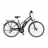 Fischer Viator 2.0, Bicicletta elettrica da Donna | RH 44 cm Motore Posteriore 45 NM | Batteria 48 V Trekking | E-Bike, Antracite Scuro Opaco, 71 cm