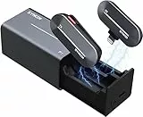 SYNCO Microfono senza fili per cellulare, P1L (certificazione MFi Lightning) Wireless Micro con lembo da 2,4 GHz con custodia di ricarica compatibile con iPhone iPad, Microfono-Flap-Wireless-iPhone